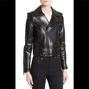 Wmns Saint Laurent Leather Moto Jacket FR40